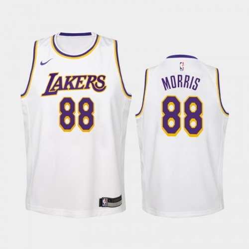 Youth Los Angeles Lakers Association #88 Markieff Morris 2019-20 White Jersey