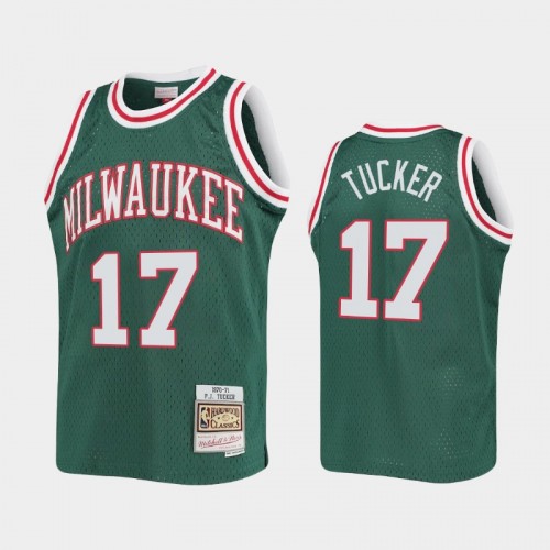 Youth Milwaukee Bucks 1970-71 Hardwood Classics #17 P.J. Tucker Green Jersey