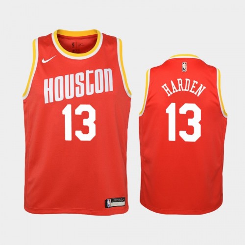 Youth Houston Rockets James Harden #13 Red Hardwood Classics Jersey