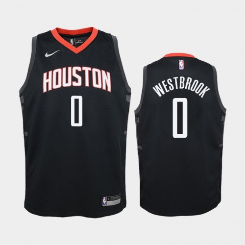 Youth Houston Rockets Statement #0 Russell Westbrook Black Jersey