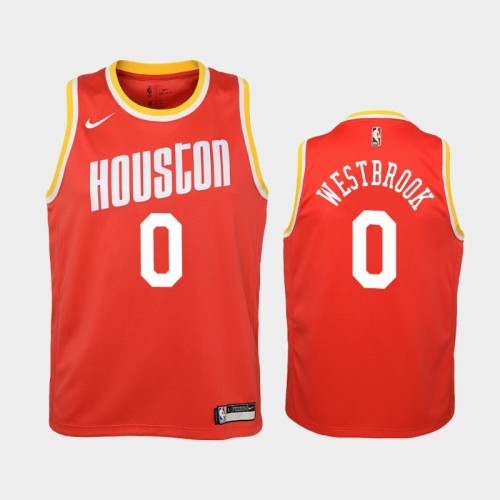 Youth Houston Rockets Russell Westbrook #0 Red Hardwood Classics Jersey
