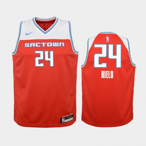 Youth Sacramento Kings City #24 Buddy Hield 2019-20 Red Jersey