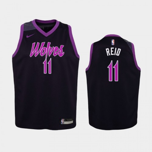 Youth Minnesota Timberwolves Naz Reid #11 Purple City Jersey
