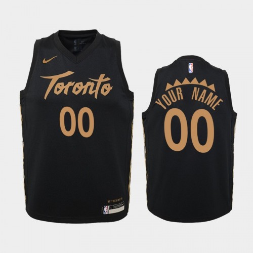 Youth Toronto Raptors City #00 Custom 2019-20 Black Jersey