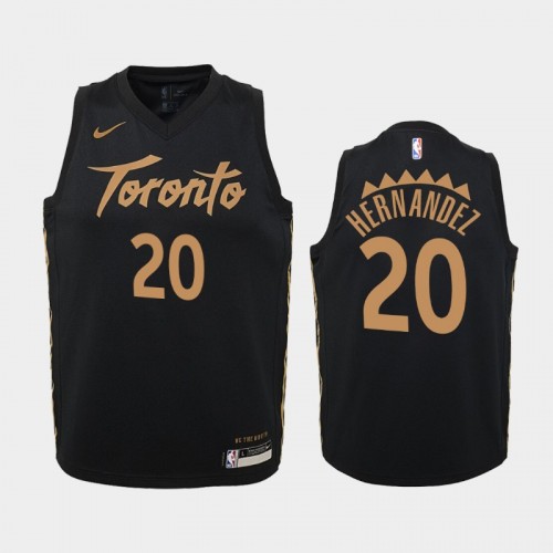 Youth Toronto Raptors City #20 Dewan Hernandez 2019-20 Black Jersey