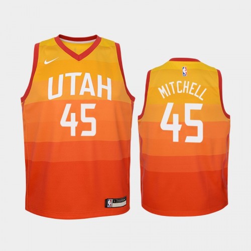 Youth Utah Jazz City #45 Donovan Mitchell 2019-20 Red Jersey