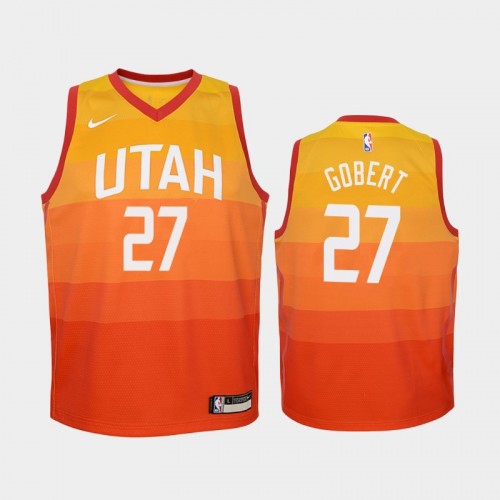 Youth Utah Jazz City #27 Rudy Gobert 2019-20 Red Jersey