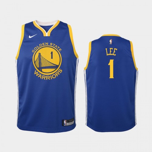Youth Golden State Warriors Icon #1 Damion Lee Blue 2019 season Jersey