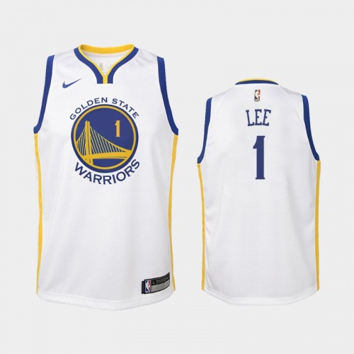 Youth Golden State Warriors Damion Lee #1 White Association Jersey