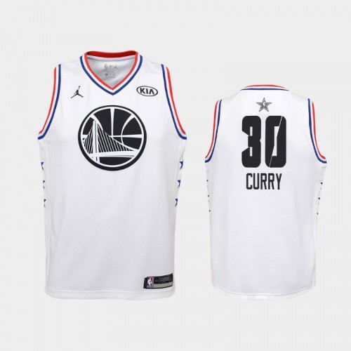 Youth Golden State Warriors 2019 All-Star #30 Stephen Curry White Jersey