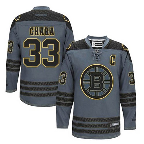 Zdeno Chara #33 Charcoal Cross Check Fashion Jersey
